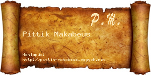 Pittik Makabeus névjegykártya